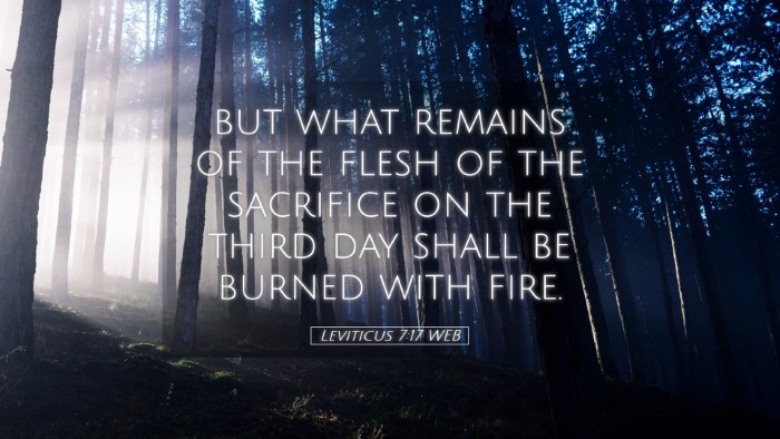 Picture 05 - Leviticus 7:17 WEB Desktop Wallpaper - but what remains of the flesh of the sacrifice on - Desktop Bible Verse Wallpaper
