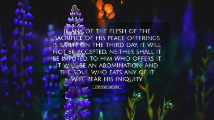 Picture 05 - Leviticus 7:18 WEB Desktop Wallpaper - If any of the flesh of the sacrifice of his peace - Desktop Bible Verse Wallpaper