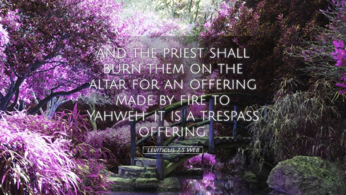 Picture 05 - Leviticus 7:5 WEB Desktop Wallpaper - and the priest shall burn them on the altar for - Desktop Bible Verse Wallpaper