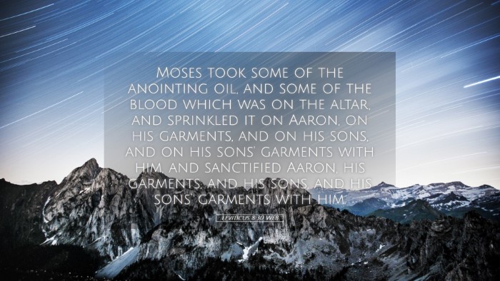 Picture 05 - Leviticus 8:30 WEB Desktop Wallpaper - Moses took some of the anointing oil, and some of - Desktop Bible Verse Wallpaper