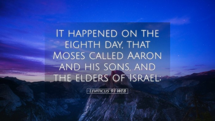 Picture 05 - Leviticus 9:1 WEB Desktop Wallpaper - It happened on the eighth day, that Moses called - Desktop Bible Verse Wallpaper