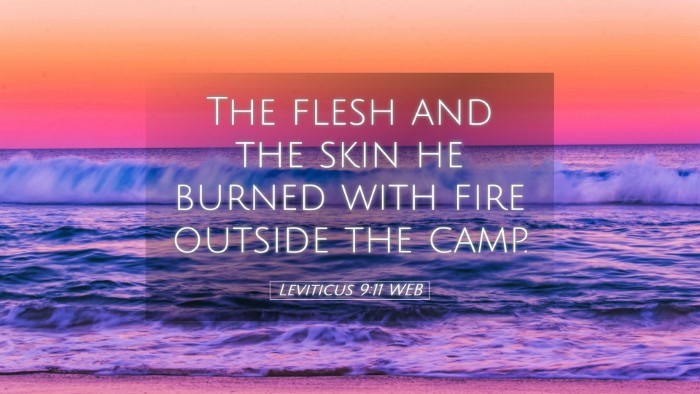 Picture 05 - Leviticus 9:11 WEB Desktop Wallpaper - The flesh and the skin he burned with fire - Desktop Bible Verse Wallpaper