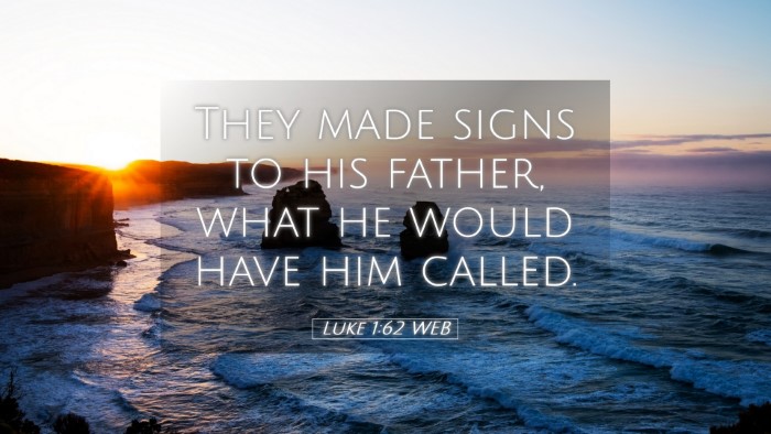 Picture 05 - Luke 1:62 WEB Desktop Wallpaper - They made signs to his father, what he would have - Desktop Bible Verse Wallpaper