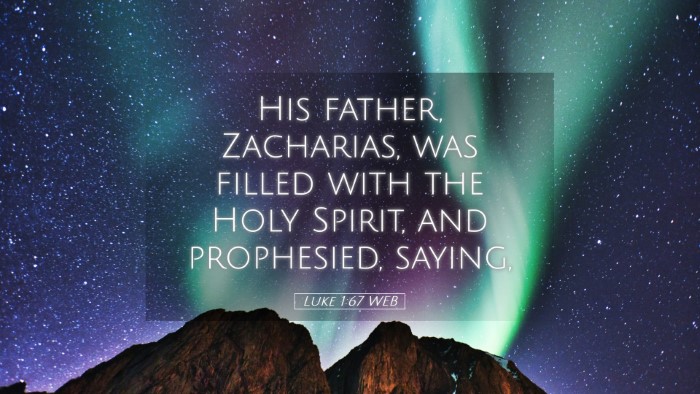 Picture 05 - Luke 1:67 WEB Desktop Wallpaper - His father, Zacharias, was filled with the Holy - Desktop Bible Verse Wallpaper