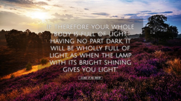 Picture 05 - Luke 11:36 WEB Desktop Wallpaper - If therefore your whole body is full of light, - Desktop Bible Verse Wallpaper