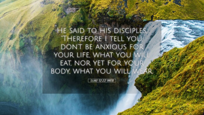 Picture 05 - Luke 12:22 WEB Desktop Wallpaper - He said to his disciples, 