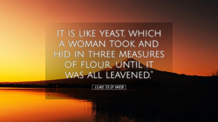 Picture 05 - Luke 13:21 WEB Desktop Wallpaper - It is like yeast, which a woman took and hid in - Desktop Bible Verse Wallpaper