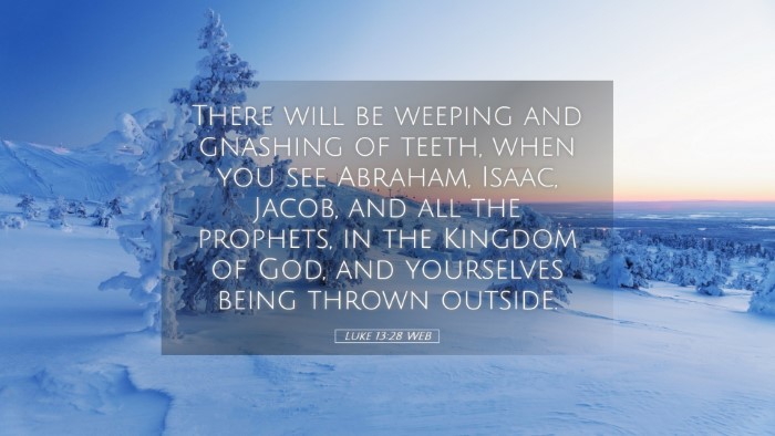 Picture 05 - Luke 13:28 WEB Desktop Wallpaper - There will be weeping and gnashing of teeth, when - Desktop Bible Verse Wallpaper