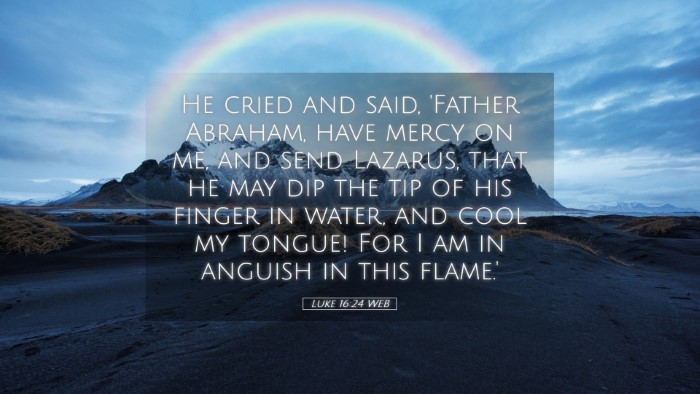 Picture 05 - Luke 16:24 WEB Desktop Wallpaper - He cried and said, 'Father Abraham, have mercy on - Desktop Bible Verse Wallpaper