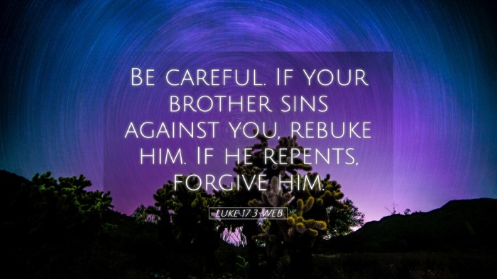 Picture 05 - Luke 17:3 WEB Desktop Wallpaper - Be careful. If your brother sins against you, - Desktop Bible Verse Wallpaper