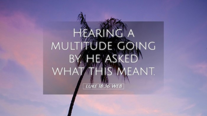 Picture 05 - Luke 18:36 WEB Desktop Wallpaper - Hearing a multitude going by, he asked what this - Desktop Bible Verse Wallpaper