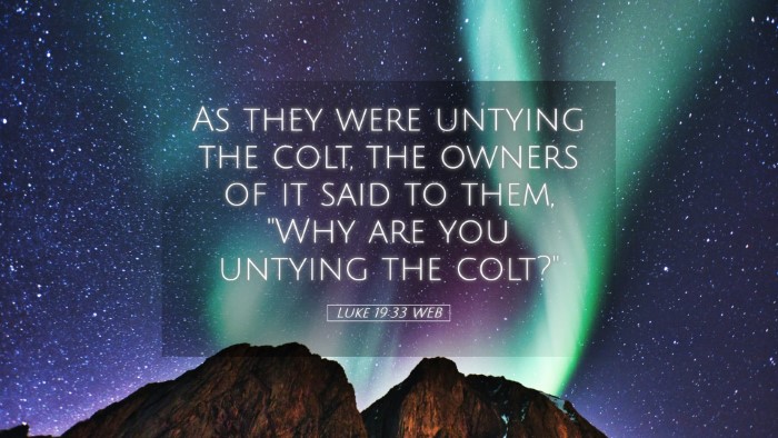 Picture 05 - Luke 19:33 WEB Desktop Wallpaper - As they were untying the colt, the owners of it - Desktop Bible Verse Wallpaper