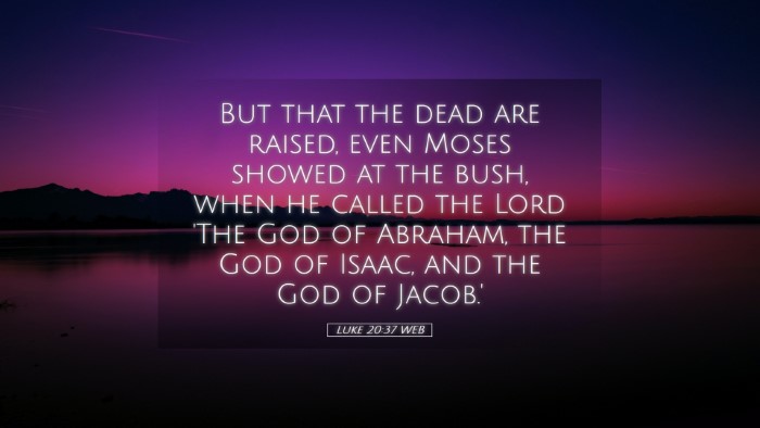 Picture 05 - Luke 20:37 WEB Desktop Wallpaper - But that the dead are raised, even Moses showed - Desktop Bible Verse Wallpaper