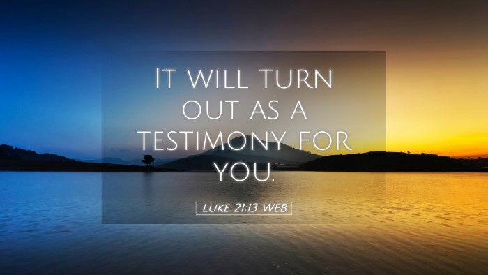 Picture 05 - Luke 21:13 WEB Desktop Wallpaper - It will turn out as a testimony for - Desktop Bible Verse Wallpaper
