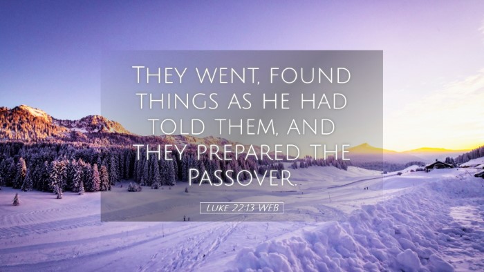 Picture 05 - Luke 22:13 WEB Desktop Wallpaper - They went, found things as he had told them, and - Desktop Bible Verse Wallpaper