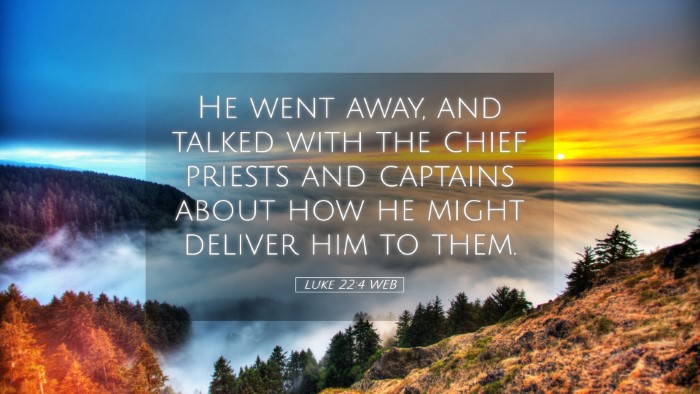 Picture 05 - Luke 22:4 WEB Desktop Wallpaper - He went away, and talked with the chief priests - Desktop Bible Verse Wallpaper