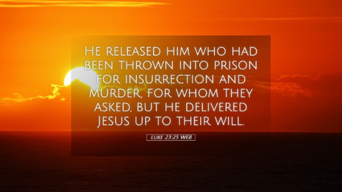 Picture 05 - Luke 23:25 WEB Desktop Wallpaper - He released him who had been thrown into prison - Desktop Bible Verse Wallpaper