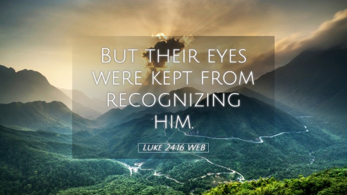 Picture 05 - Luke 24:16 WEB Desktop Wallpaper - But their eyes were kept from recognizing - Desktop Bible Verse Wallpaper