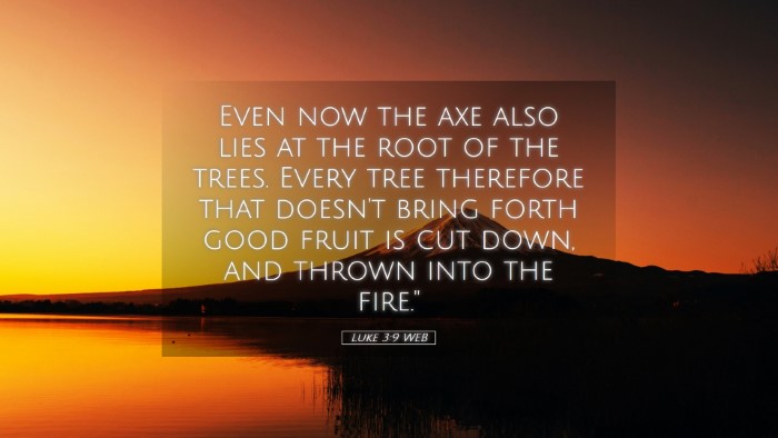 Picture 05 - Luke 3:9 WEB Desktop Wallpaper - Even now the axe also lies at the root of the - Desktop Bible Verse Wallpaper