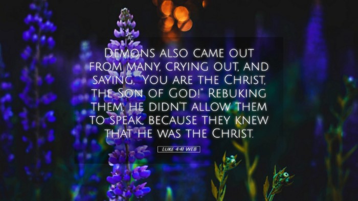 Picture 05 - Luke 4:41 WEB Desktop Wallpaper - Demons also came out from many, crying out, and - Desktop Bible Verse Wallpaper