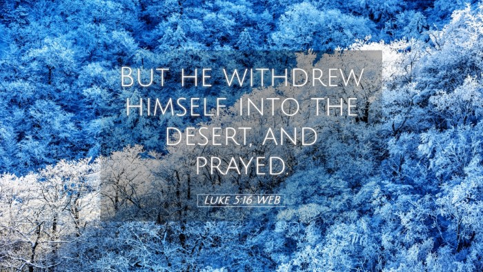 Picture 05 - Luke 5:16 WEB Desktop Wallpaper - But he withdrew himself into the desert, and - Desktop Bible Verse Wallpaper