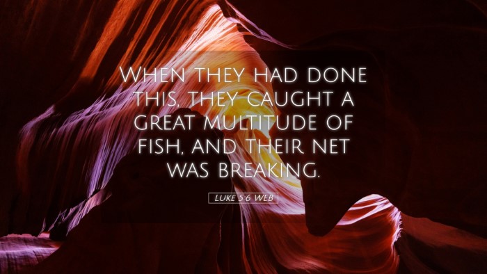 Picture 05 - Luke 5:6 WEB Desktop Wallpaper - When they had done this, they caught a great - Desktop Bible Verse Wallpaper