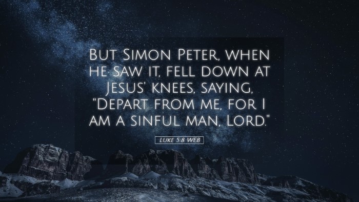 Picture 05 - Luke 5:8 WEB Desktop Wallpaper - But Simon Peter, when he saw it, fell down at - Desktop Bible Verse Wallpaper