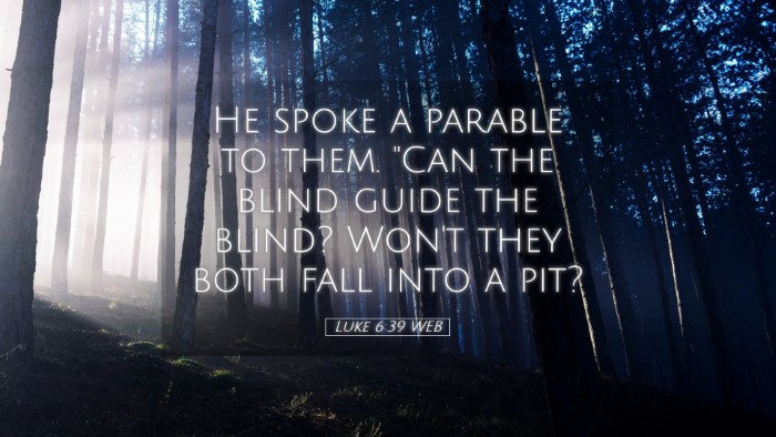 Picture 05 - Luke 6:39 WEB Desktop Wallpaper - He spoke a parable to them. 