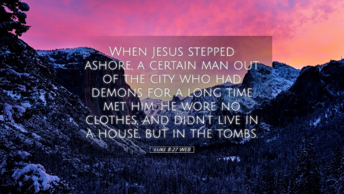 Picture 05 - Luke 8:27 WEB Desktop Wallpaper - When Jesus stepped ashore, a certain man out of - Desktop Bible Verse Wallpaper