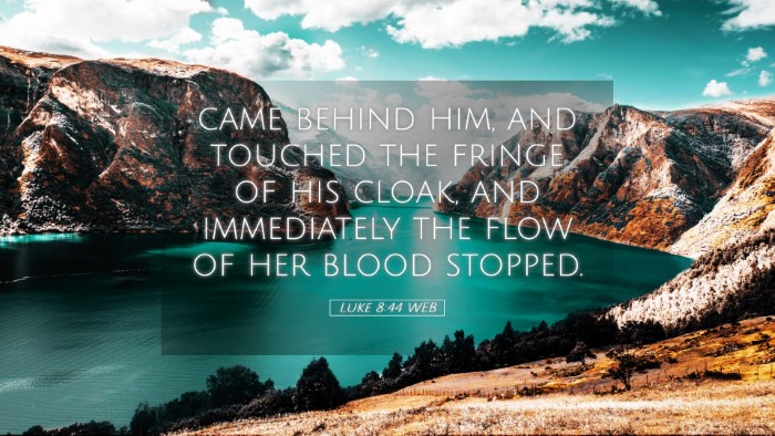 Picture 05 - Luke 8:44 WEB Desktop Wallpaper - came behind him, and touched the fringe of his - Desktop Bible Verse Wallpaper