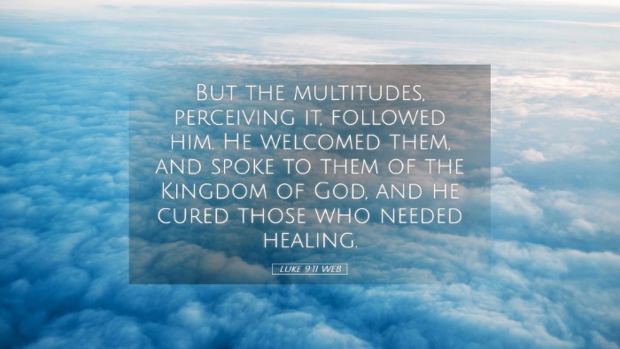 Picture 05 - Luke 9:11 WEB Desktop Wallpaper - But the multitudes, perceiving it, followed him. - Desktop Bible Verse Wallpaper