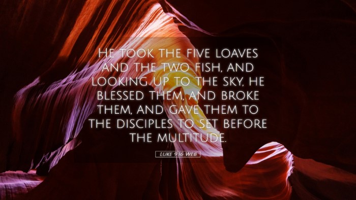 Picture 05 - Luke 9:16 WEB Desktop Wallpaper - He took the five loaves and the two fish, and - Desktop Bible Verse Wallpaper