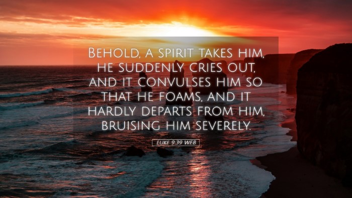 Picture 05 - Luke 9:39 WEB Desktop Wallpaper - Behold, a spirit takes him, he suddenly cries - Desktop Bible Verse Wallpaper
