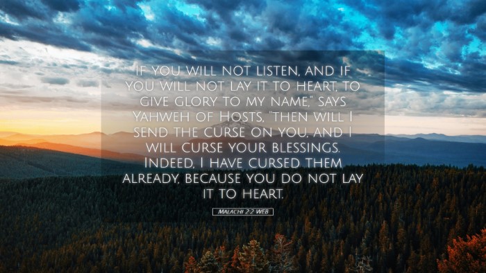 Picture 05 - Malachi 2:2 WEB Desktop Wallpaper - If you will not listen, and if you will not lay - Desktop Bible Verse Wallpaper