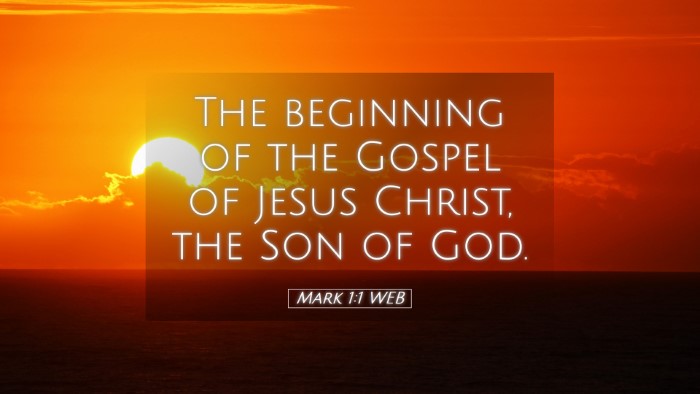Picture 05 - Mark 1:1 WEB Desktop Wallpaper - The beginning of the Gospel of Jesus Christ, the - Desktop Bible Verse Wallpaper
