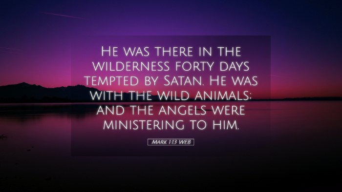 Picture 05 - Mark 1:13 WEB Desktop Wallpaper - He was there in the wilderness forty days tempted - Desktop Bible Verse Wallpaper