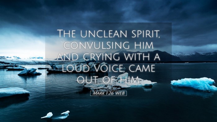 Picture 05 - Mark 1:26 WEB Desktop Wallpaper - The unclean spirit, convulsing him and crying - Desktop Bible Verse Wallpaper