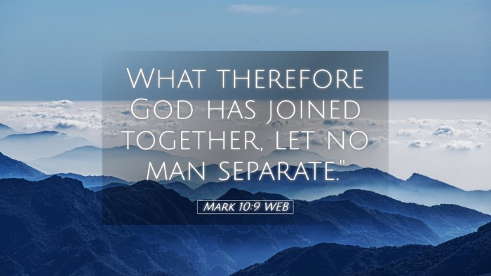 Picture 05 - Mark 10:9 WEB Desktop Wallpaper - What therefore God has joined together, let no - Desktop Bible Verse Wallpaper