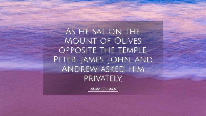 Picture 05 - Mark 13:3 WEB Desktop Wallpaper - As he sat on the Mount of Olives opposite the - Desktop Bible Verse Wallpaper