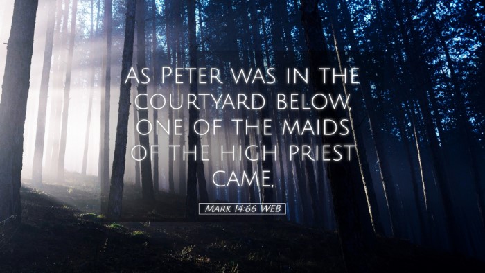 Picture 05 - Mark 14:66 WEB Desktop Wallpaper - As Peter was in the courtyard below, one of the - Desktop Bible Verse Wallpaper