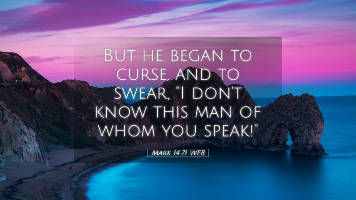 Picture 05 - Mark 14:71 WEB Desktop Wallpaper - But he began to curse, and to swear, 