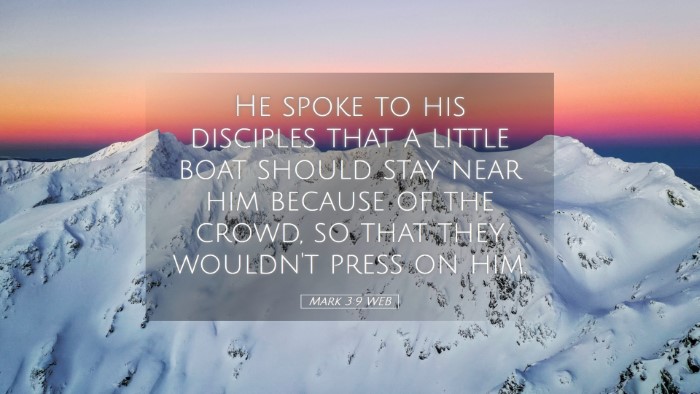 Picture 05 - Mark 3:9 WEB Desktop Wallpaper - He spoke to his disciples that a little boat - Desktop Bible Verse Wallpaper