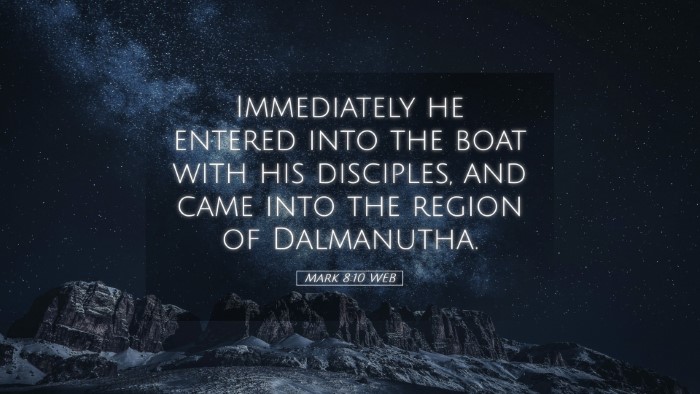 Picture 05 - Mark 8:10 WEB Desktop Wallpaper - Immediately he entered into the boat with his - Desktop Bible Verse Wallpaper