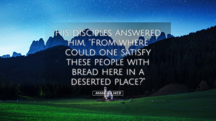 Picture 05 - Mark 8:4 WEB Desktop Wallpaper - His disciples answered him, 