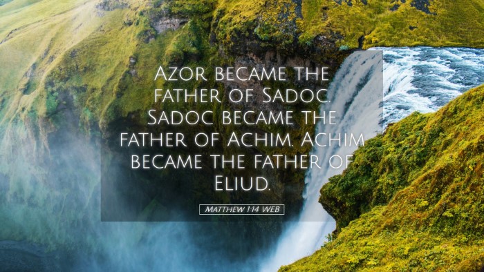Picture 05 - Matthew 1:14 WEB Desktop Wallpaper - Azor became the father of Sadoc. Sadoc became the - Desktop Bible Verse Wallpaper