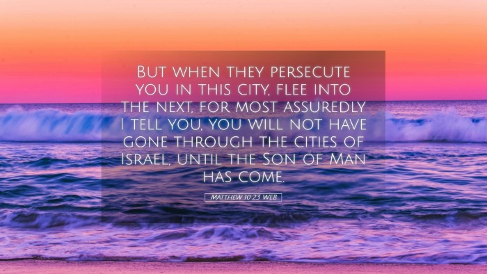 Picture 05 - Matthew 10:23 WEB Desktop Wallpaper - But when they persecute you in this city, flee - Desktop Bible Verse Wallpaper