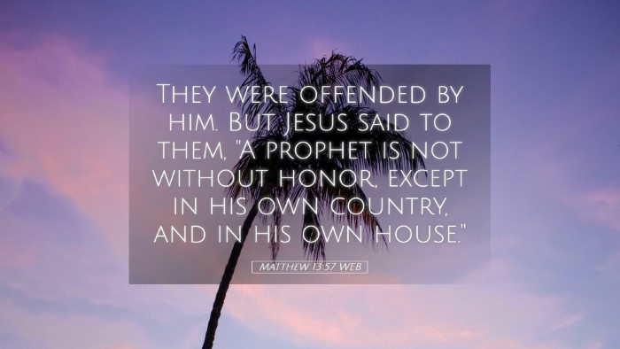 Picture 05 - Matthew 13:57 WEB Desktop Wallpaper - They were offended by him. But Jesus said to - Desktop Bible Verse Wallpaper