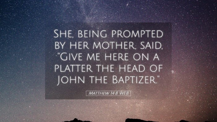 Picture 05 - Matthew 14:8 WEB Desktop Wallpaper - She, being prompted by her mother, said, 