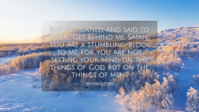 Picture 05 - Matthew 16:23 WEB Desktop Wallpaper - But he turned, and said to Peter, 