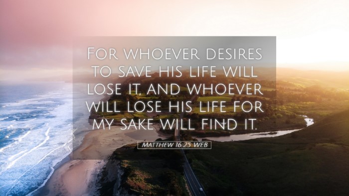Picture 05 - Matthew 16:25 WEB Desktop Wallpaper - For whoever desires to save his life will lose - Desktop Bible Verse Wallpaper